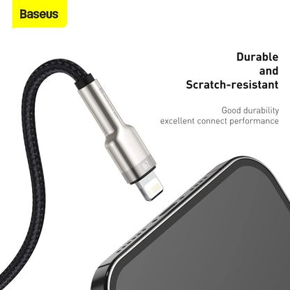 Cable De Datos Usb A Lightning 2.4a 1m Metal Negro Baseus