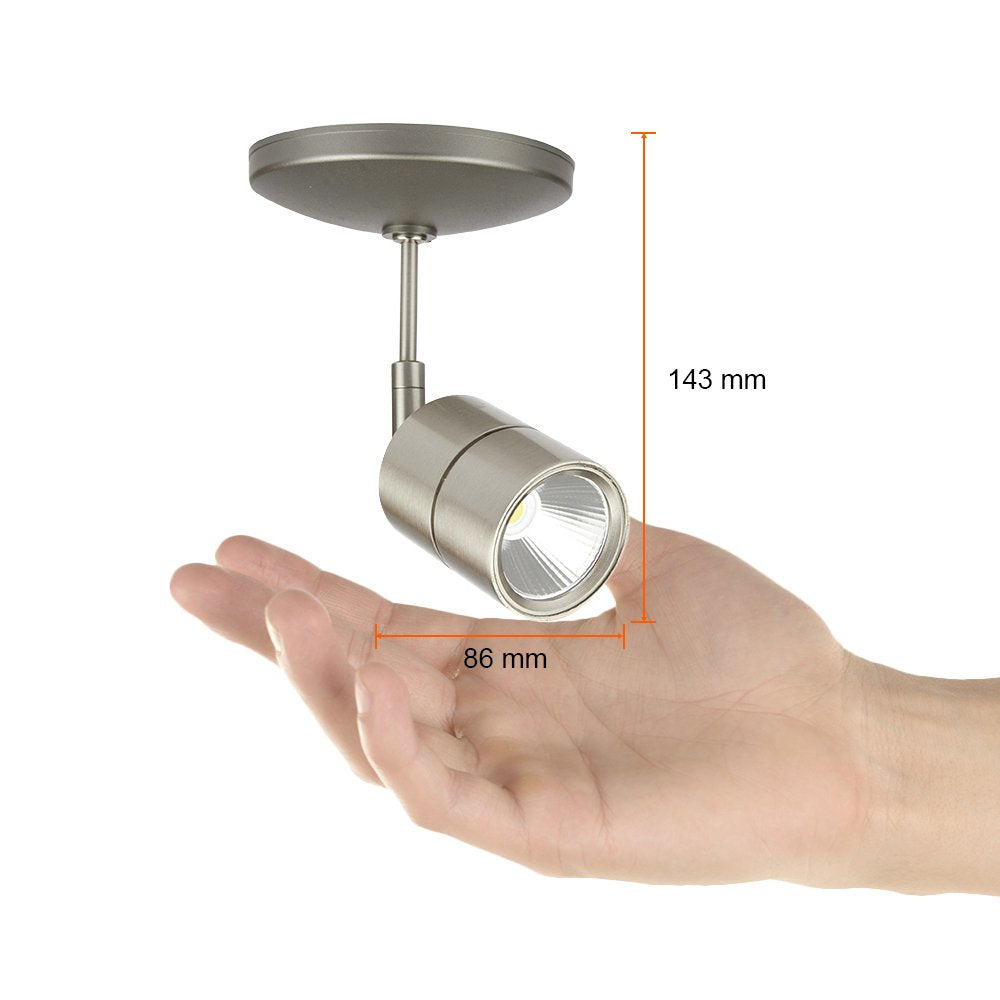 Tecnolite - Lámpara Spot LED de Sobreponer Dirigible 12 W, Luz Suave Cálida, LED integrado