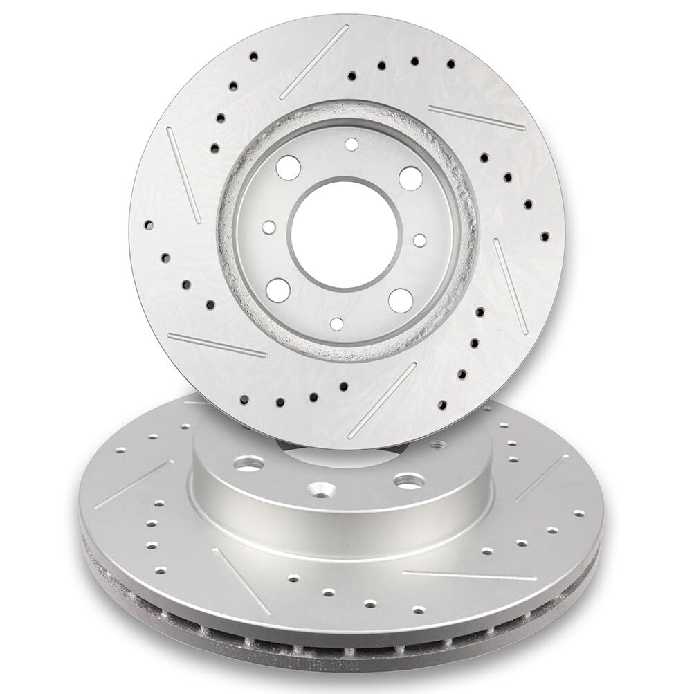 SCITOO Rotores de Freno Delantero Ventilado Chapados en Zinc para Honda Civic 1990-2000