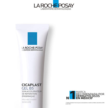 La Roche-Posay Cicaplast Gel B5 Tratamiento Reparador para Cicatrices con Complejo Mineral de Cobre, Zinc y Manganeso, Textura Transparente de Silicona, 40 ml