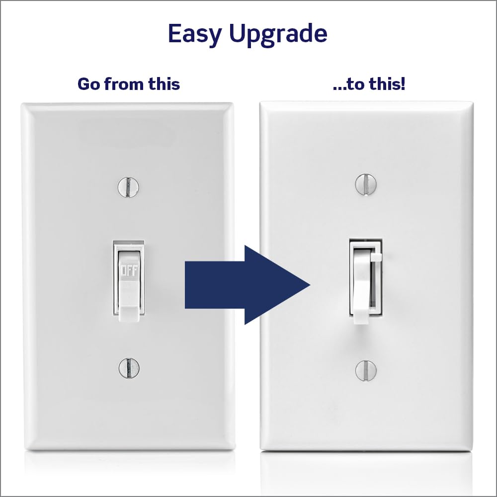 Leviton - Interruptor de atenuación deslizante para bombillas LED regulables, halógenas e incandescentes, TSL06-1LW, color blanco