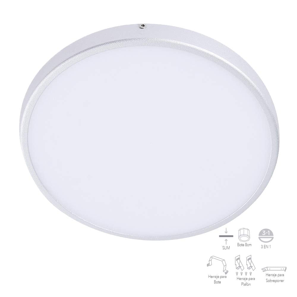 Tecnolite - Downlight LED Empotrable, Bote Integral 12 cm o Sobreponer 9 W, Luz de Día, No atenuable