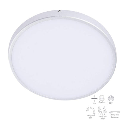 Tecnolite - Downlight LED Empotrable, Bote Integral 12 cm o Sobreponer 9 W, Luz de Día, No atenuable