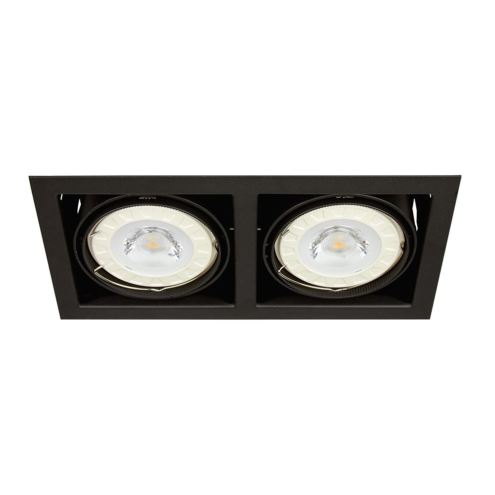 Tecnolite - Lámpara Downlight Empotrable Dirigible, Potencia Máx. 100 W, 2 Bases G53, Focos AR111 no incluidos