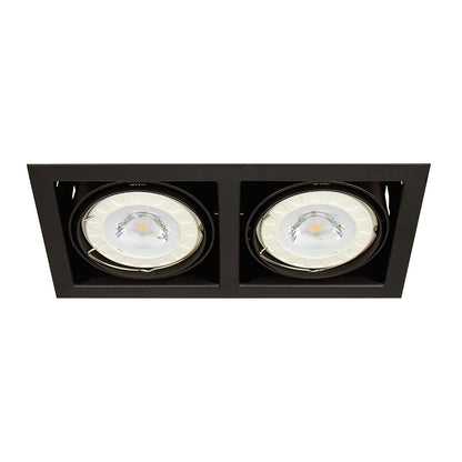 Tecnolite - Lámpara Downlight Empotrable Dirigible, Potencia Máx. 100 W, 2 Bases G53, Focos AR111 no incluidos