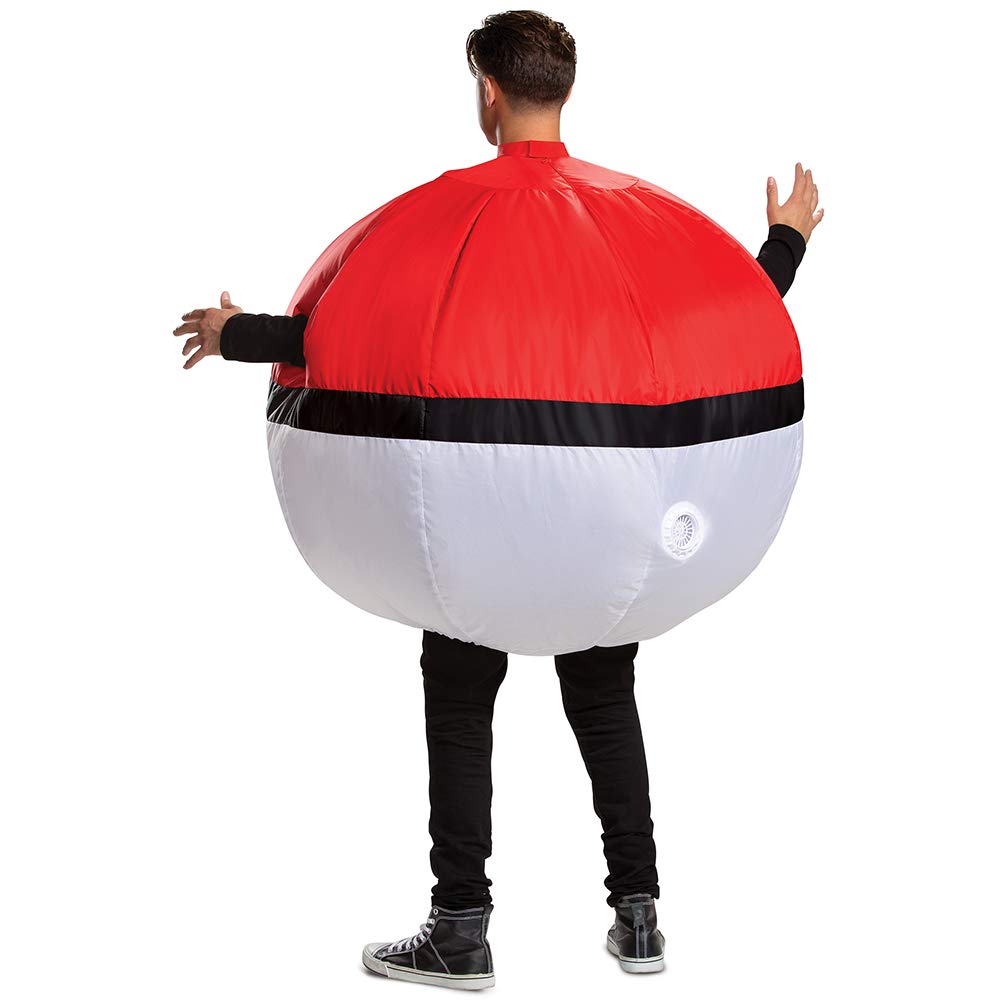 Disfraz de Pokemon Poke, Rojo y Blanco, Talla Adulto, Rojo y Blanco, AduLarge Alto Talla