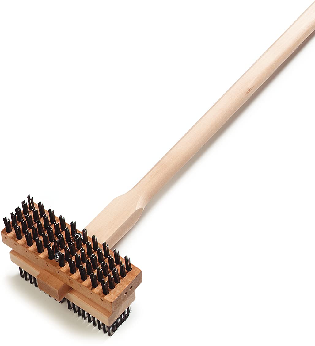 CFS - cepillo para polvo para parrilla doble de acero inoxidable con asa, 48 pulgadas, paquete de 2 unidades