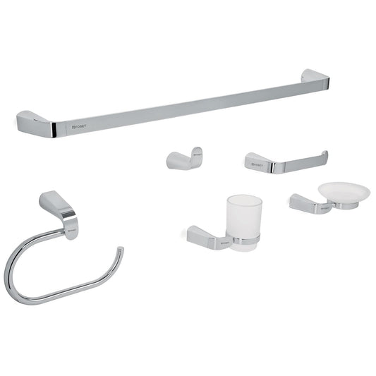Foset Riviera RIA-7000, Juego de accesorios para baño, cromado, 6 piezas