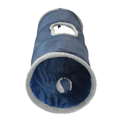 Fancy Pets Túnel Plegable para Gato Azul, Juguete Interactivo y Espacio de Exploración 65x25 cm