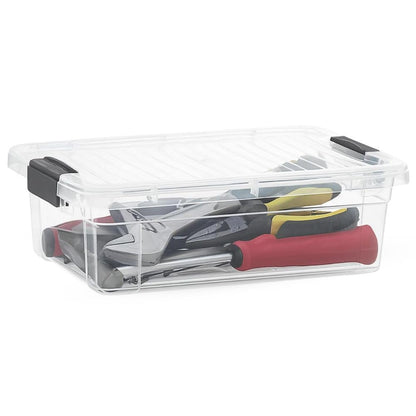 Superio Contenedores de almacenamiento de plástico transparente con tapa, caja de 4.5 cuartos de galón, contenedores organizadores, bolsa de plástico apilable para el hogar, cochera, recámara, escuela