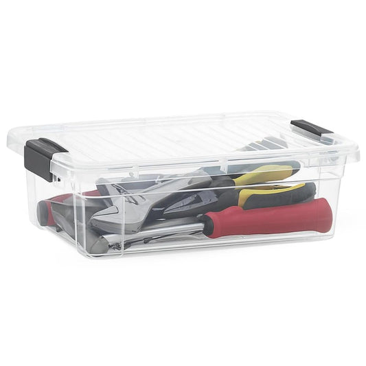 Superio Contenedores de almacenamiento de plástico transparente con tapa, caja de 4.5 cuartos de galón, contenedores organizadores, bolsa de plástico apilable para el hogar, cochera, recámara, escuela