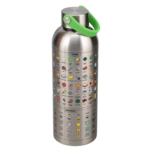 Paladone Minecraft Metal Water Bottle | Officially Licensed Gaming Merchandise