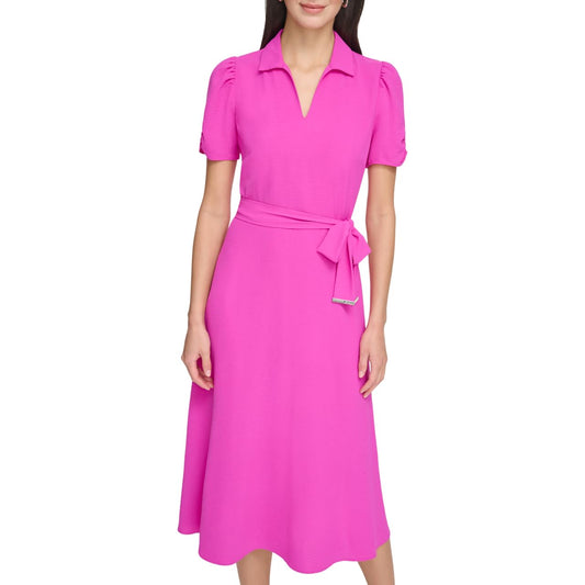 DKNY Vestido Casual con Cuello y Manga Casquillo VestidoMujer
