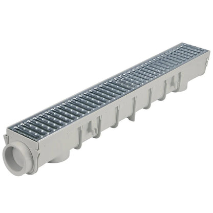 NDS 864GMTL Pro Channel Kit de drenaje con rejilla metálica, 5 pulgadas, gris