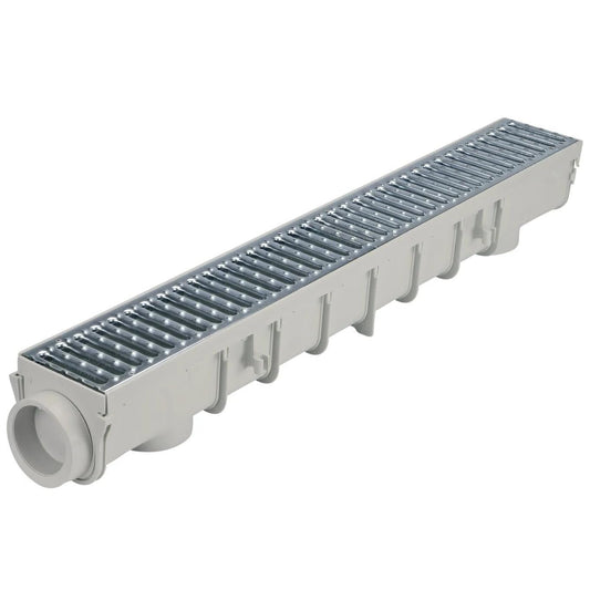 NDS 864GMTL Pro Channel Kit de drenaje con rejilla metálica, 5 pulgadas, gris