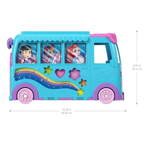Polly Pocket Set de Juego Aventura sobre Ruedas con Mascotas para niñas de 4 años en adelante