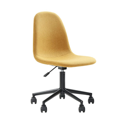 Alterego - Silla de Oficina Rolet. Giratoria con Altura Ajustable y Asiento Acolchado en Tela de Lino. Color Amarillo