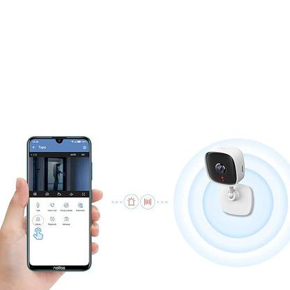 Tapo TP-Link TC60 Cámara Wi-Fi de Seguridad Interior para el Hogar,1080P, Control Remoto de Aplicaciones, Funciona con Alexa