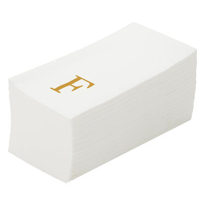 Restaurantware Toallas de Papel Luxenap Letra Dorada H, Paquete de 50 - Oro - 50 Unidades - F