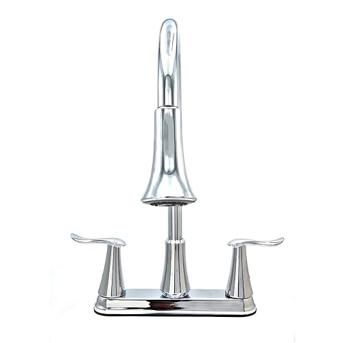 URREA Mezcladora de Acero Inoxidable de 8" para Cocina con Nariz Retráctil, Acabado Cromo, Ecológico, 9337