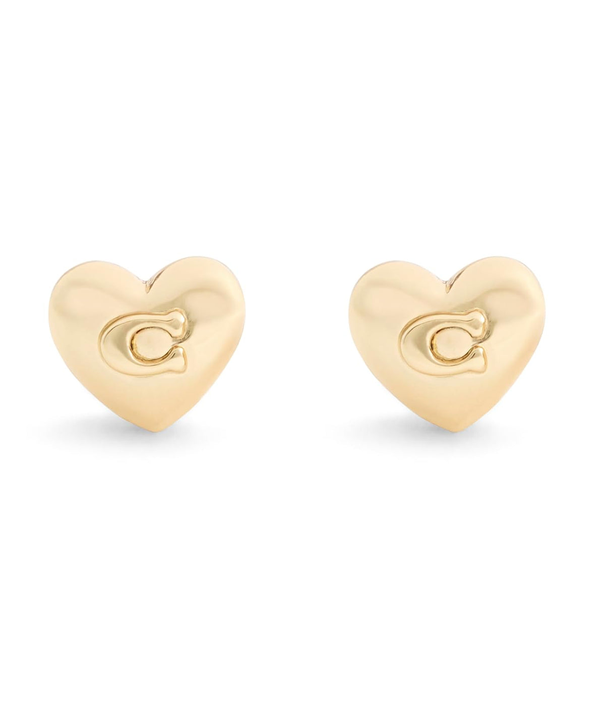 COACH Joyería Pendientes de tuerca con firma en forma de corazón para mujer