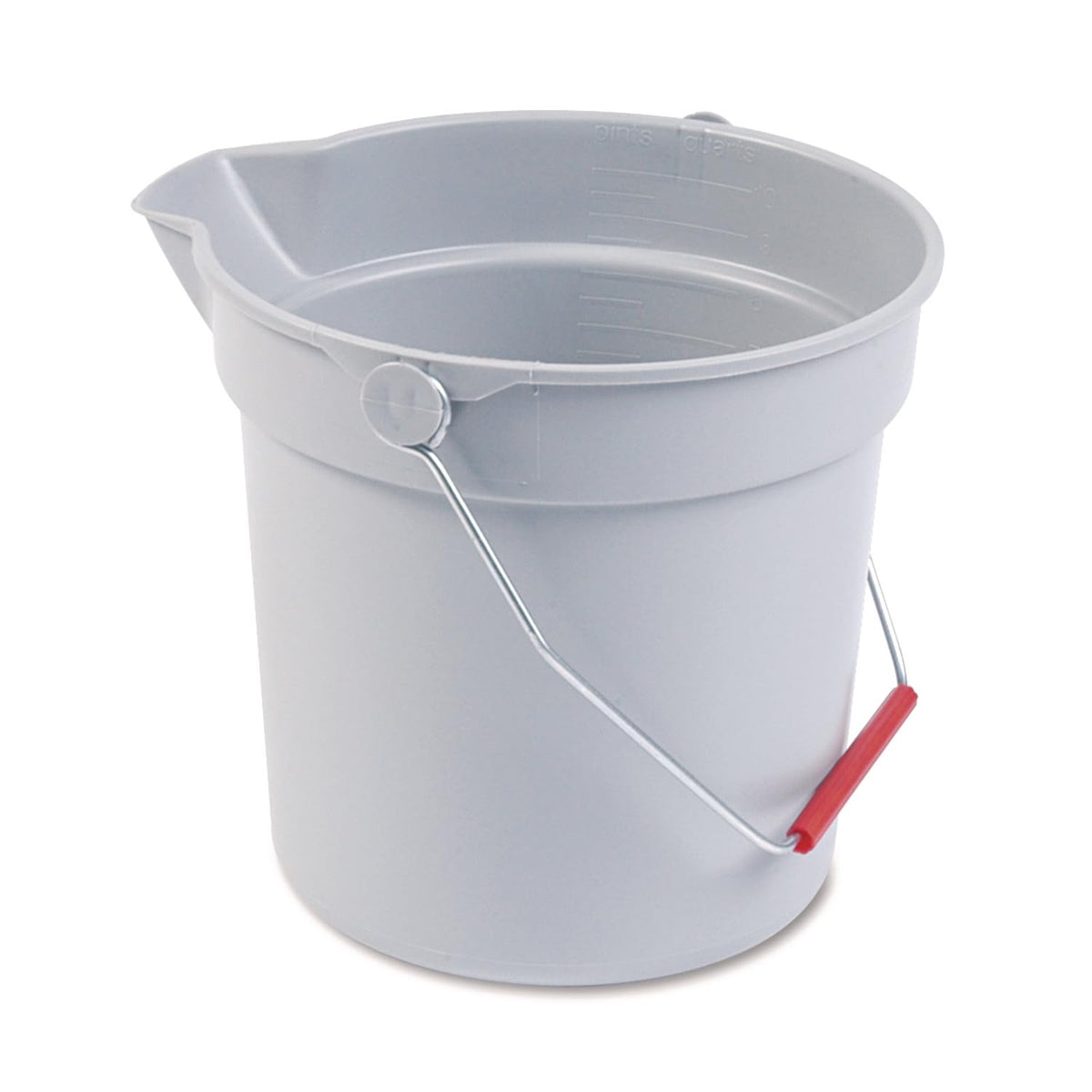 Rubbermaid Commercial FG296300GRAY Brute HDPE Heavy-Duty Bucket, 10-quart, Gray