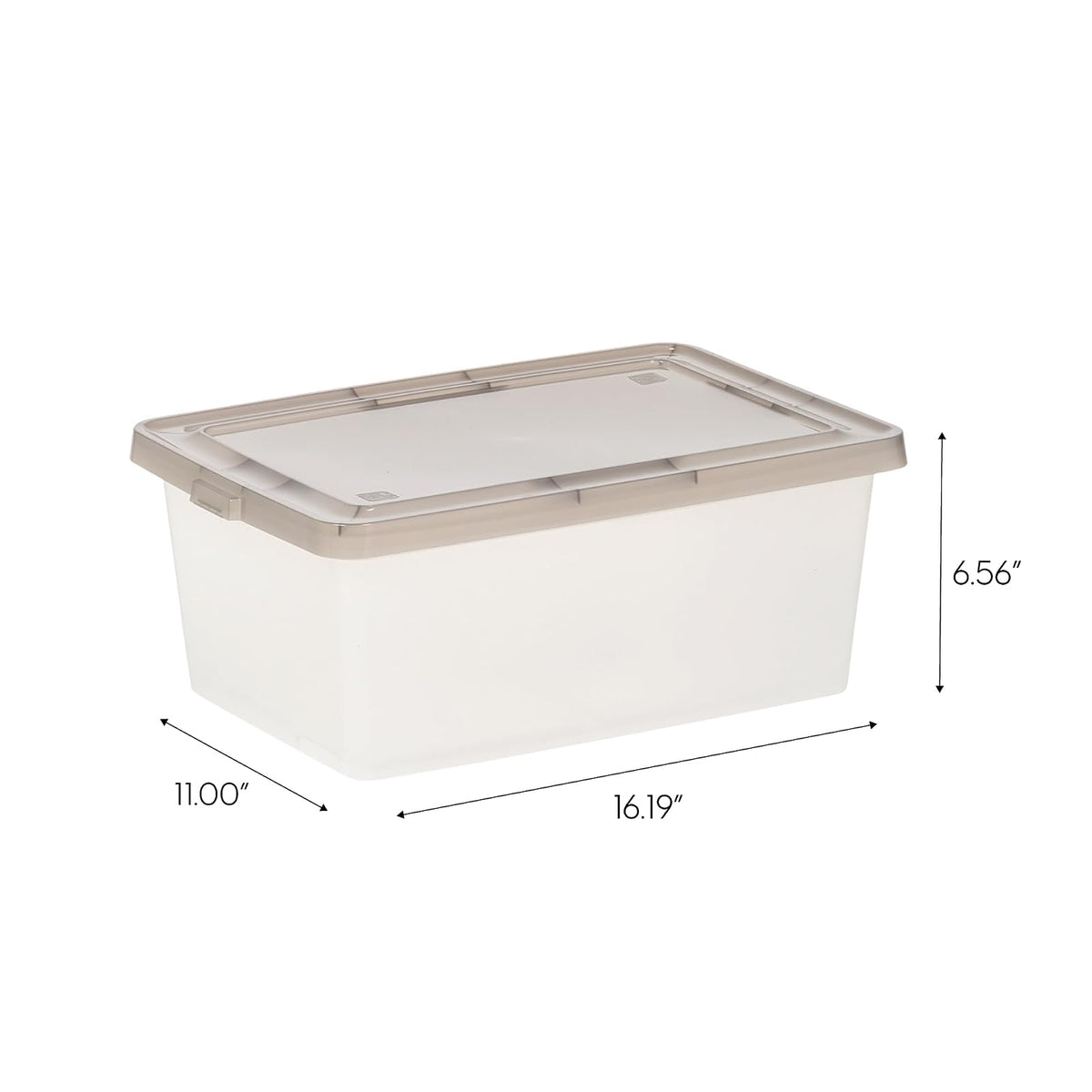 IRIS USA Caja Clara/Gris, Plástico con Tapa, Paquete de 6, para Zapatos, Estantes, Maestros, Juegos, Clara/Gris