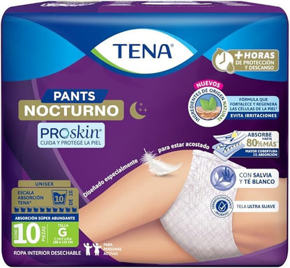 TENA Pants Nocturno Talla L, Ropa interior desechable, 60 piezas