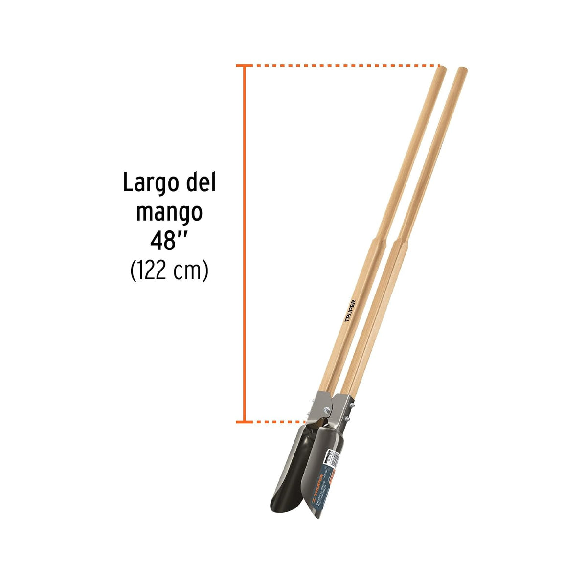 Truper CA-36, Cavador Mango de Madera, Acero Templado, 45"