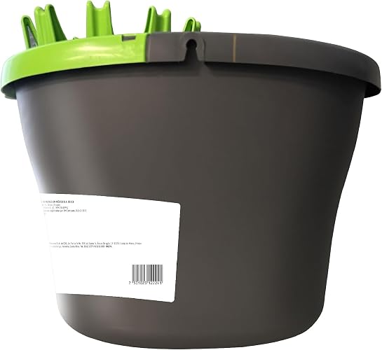 Scotch-Brite 3M Cubeta con Exprimidor 10 L Material Reciclado Gris | Ideal para trapear pisos, Exprimidor integrado, Evita contacto directo con el agua, Asas seguras, Capacidad de 10 litros