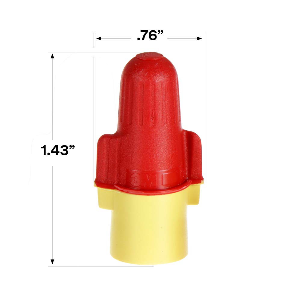 3M Performance Plus Conector de Alambre R/Y+ | Rojo/Amarillo, bolsa de 100, 22-8 AWG, resorte de acero flexible