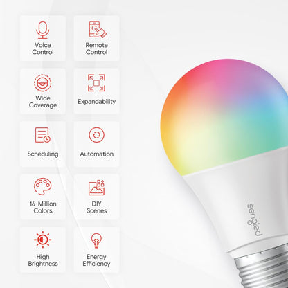 Element Color Plus by Sengled - Kit de iniciación (2 bombillas A19 + casquillo) 16 millones de colores/blanco (2000-6500 K), LED inteligente, funciona con Alexa & Google Assistant, 2 Pa