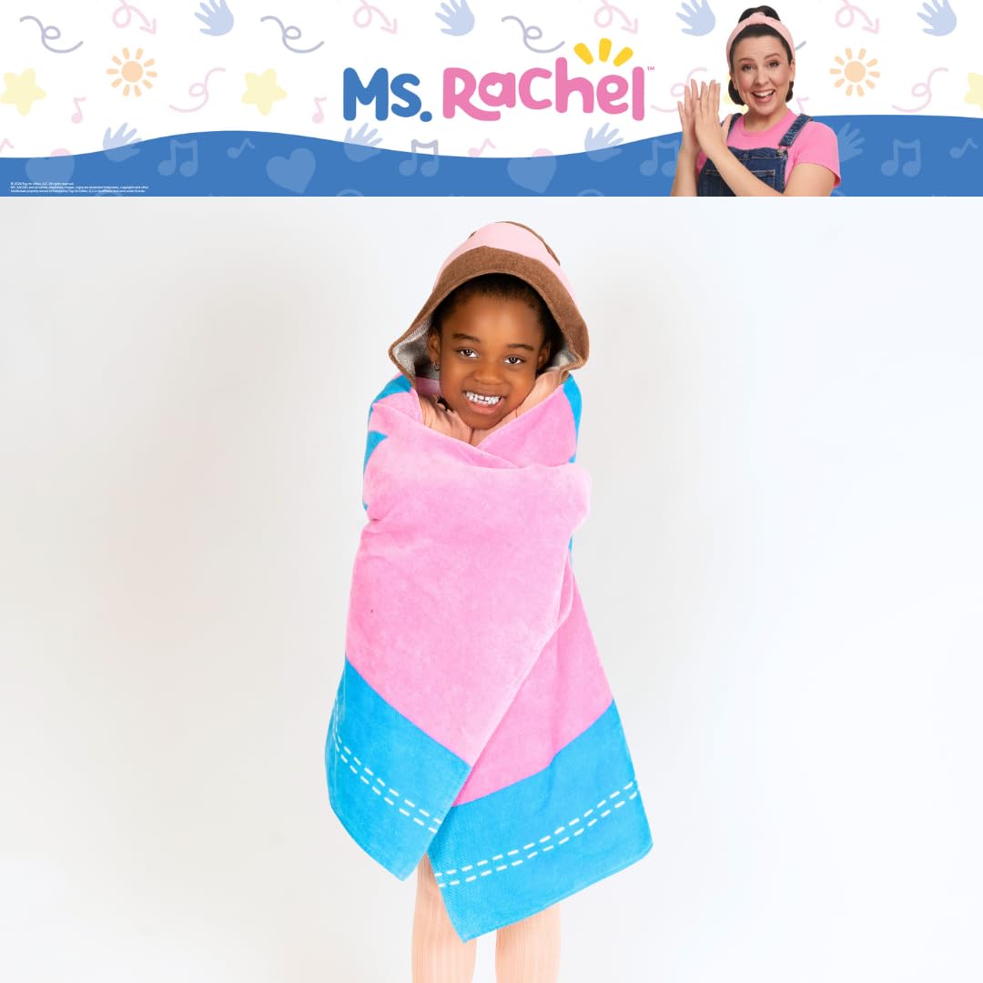 Ms. Rachel Kids - Toalla de Toalla de Rizo de algodón Suave súper Suave para baño/alberca/Playa, 24 x 50 Pulgadas, (Producto Oficial de Licencia) por Franco