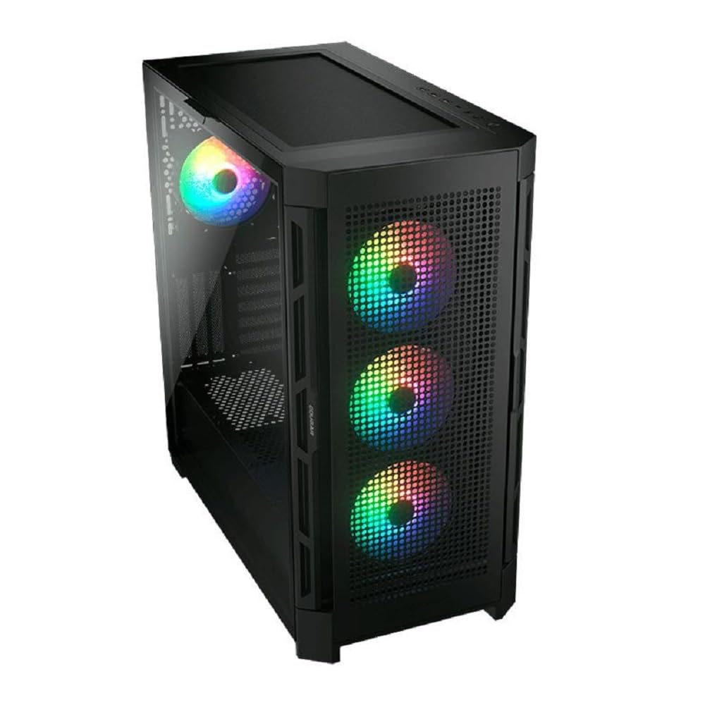 COUGAR Gabinete Airface Pro Negro – Cristal Templado, RGB, Torre E-ATX, Malla Frontal para Máxima Ventilación y Estética Premium