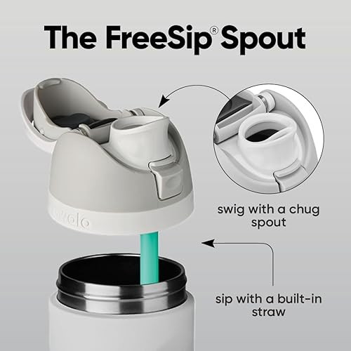 Owala FreeSip Botella de acero inoxidable aislada con popote, botella de agua deportiva libre de BPA, ideal para viajar, 40 oz, Malvavisco Tímido