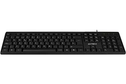 Teclado Alambrico USB Inspire TA210 / Diseño Clásico 105 Teclas + Conexión USB A de 1.5m Negro Essential Series