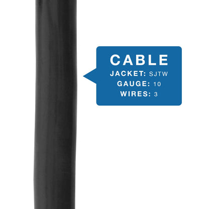 Conntek 29139-180 - Cable de alimentación de Bloqueo de 15 pies para Modelo L6-30P a Modelo SJTW 10/3, 30 amperios, 250 voltios
