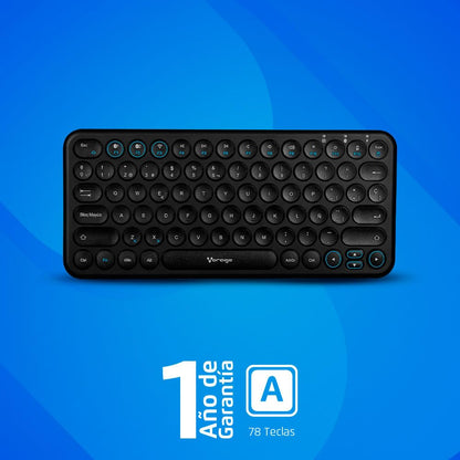Vorago KBW-400 Teclado Inalambrico Bluetooth Multidispositivos + Wireless Slim Recargable Puerto Carga Tipo C