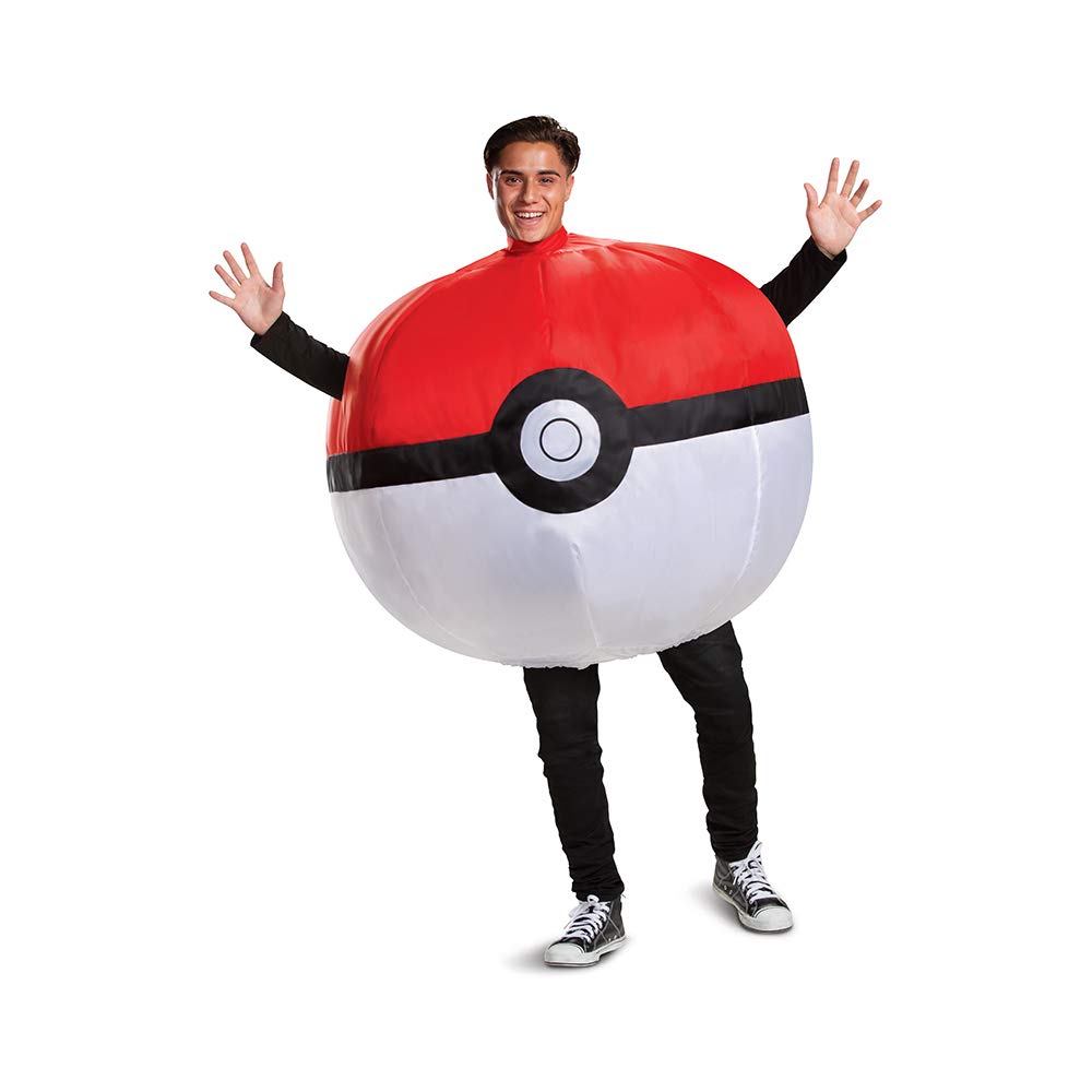 Disfraz de Pokemon Poke, Rojo y Blanco, Talla Adulto, Rojo y Blanco, AduLarge Alto Talla