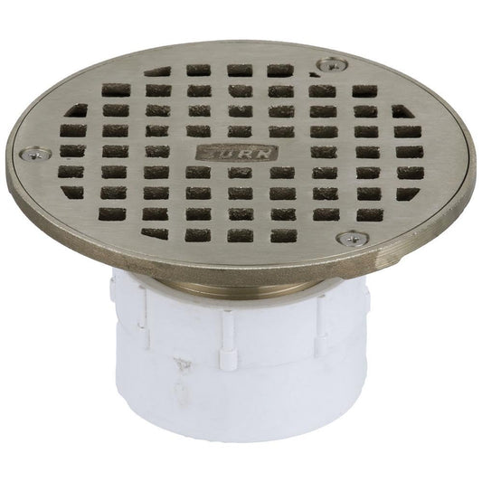 Zurn FD2210-PV2 - Drenaje de suelo ajustable, cuerpo PCV, conexión de soldadura por solvente de 2 pulgadas