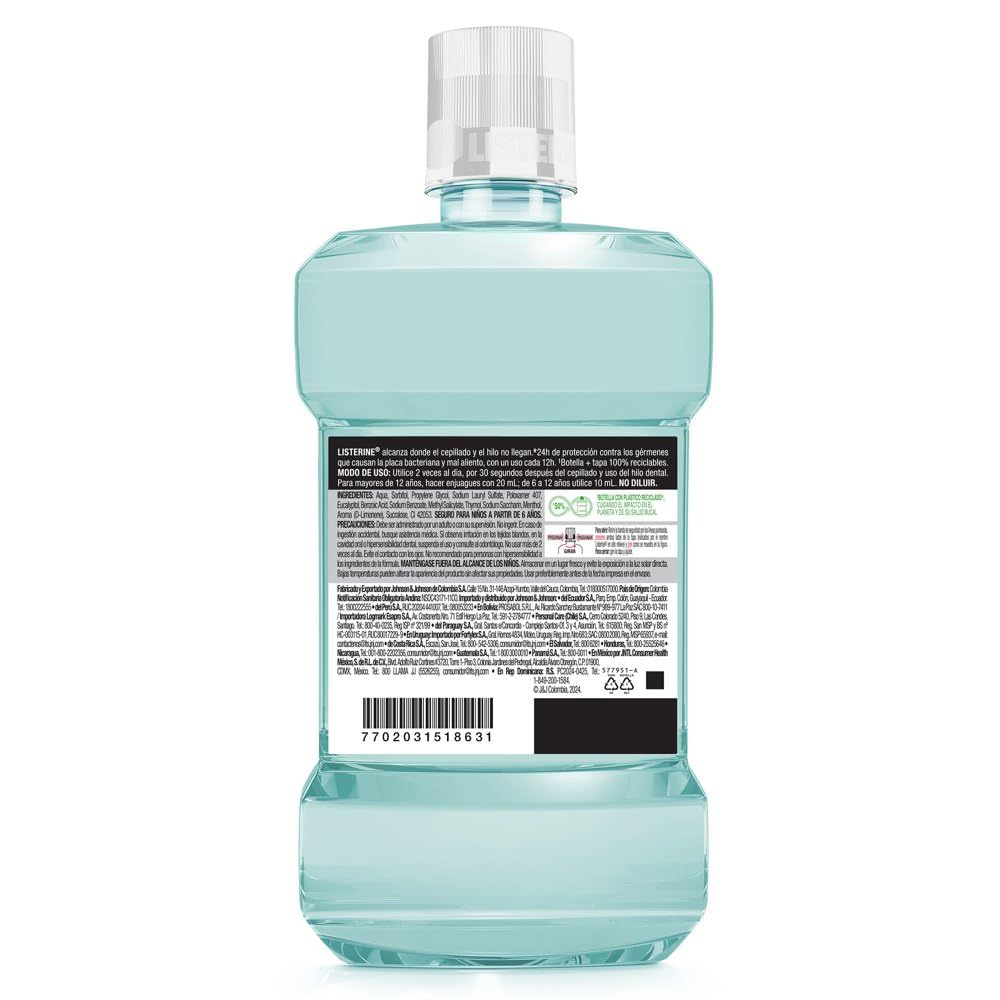 Listerine Enjuague Bucal Listerine Cool Mint Zero Alcohol 1 L