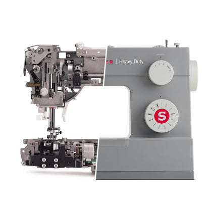 Máquina de coser SINGER 4423 Heavy Duty mostrando estructura interna de metal resistente