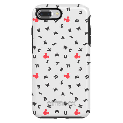 OtterBox Symmetry Series Funda con Licencia Disney y Star Wars para iPhone 8 Plus y 7 Plus - MICKEY SCRAMBLE (LETRA BLANCA - NEGRA - MICKEY)