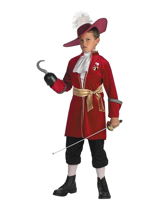 Capt Hook Classic Costume 7-8 | Boys M 7-8, 4 piezas, chaqueta, pantalón, dickey