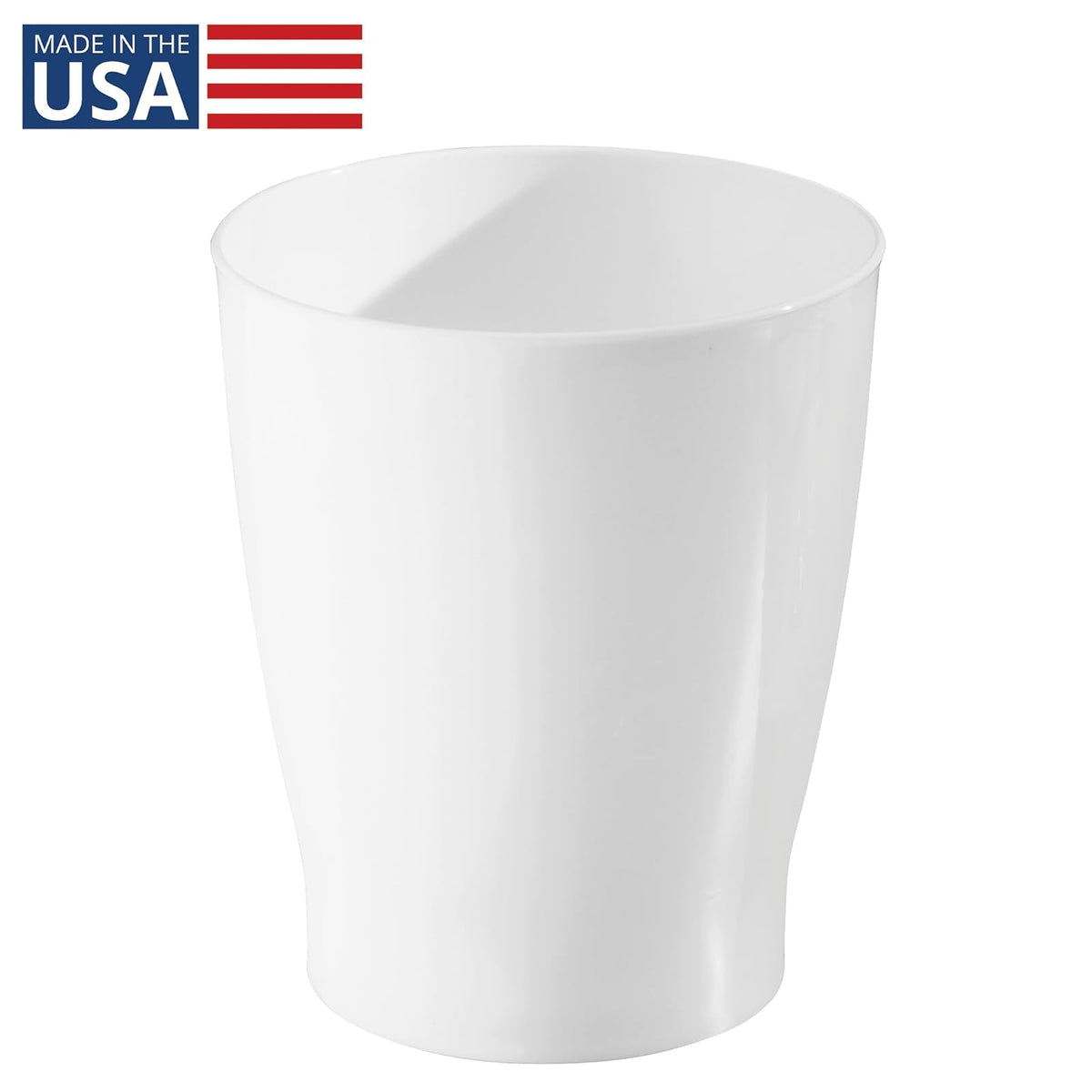 interDesign Zia Wastebasket, White