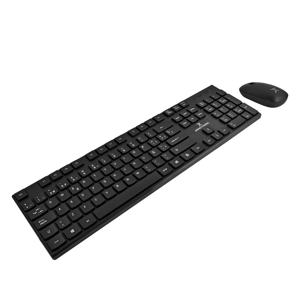 Perfect Choice Kit de Teclado y Mouse Inalámbrico Clic Silencioso Resistente a Derrames Diseño Ergonómico Dust