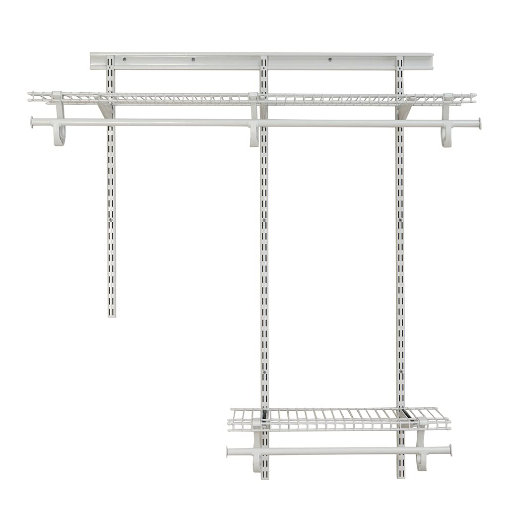 ClosetMaid 2087 shelftrack 0,6 m. a 4 pies Ajustable clóset Organizador Kit, Color Blanco, 2 Ft. to 4 Ft., 1 uds. por Paquete