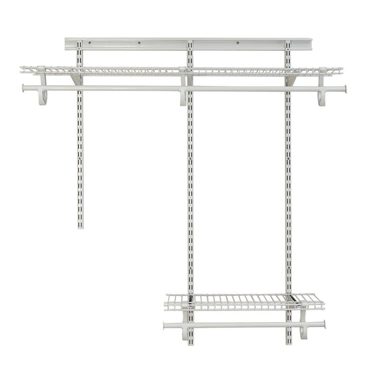 ClosetMaid 2087 shelftrack 0,6 m. a 4 pies Ajustable clóset Organizador Kit, Color Blanco, 2 Ft. to 4 Ft., 1 uds. por Paquete