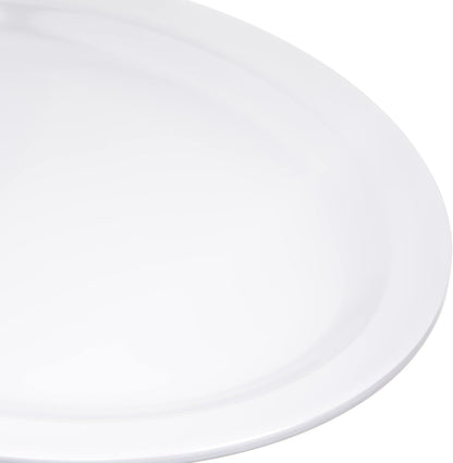 Carlisle FoodService Products Kingline Bandeja ovalada de plástico ovalada para el hogar y el restaurante, melamina, 12 x 9 pulgadas, color blanco (paquete de 12)