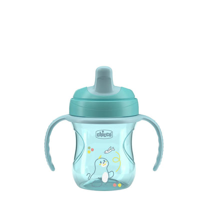 Chicco Vaso de Entrenamiento Training Cup 6M+ Anti Derrames Pico Ergonómico Asas Desmontables Azul